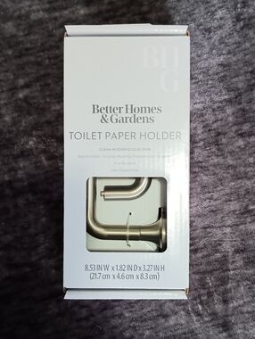 NEW Better Homes& Gardens Toilet Paper Holder Satin Nickel Rust Resistant
